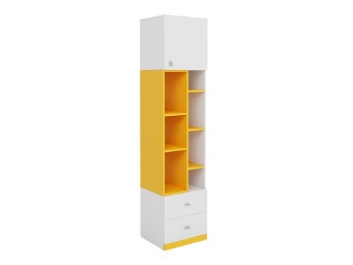 Budapest bútor webáruház Győr - Polcos szekrény Omaha E105 (Fehér + Sárga) - Bútor | Gyermek bútorok | Gyerekszoba polcos szekrények olcsó bútorok