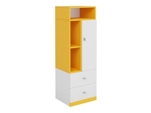 Budapest bútor webáruház Győr - Polcos szekrény Omaha E106 (Fehér + Sárga) - Bútor | Polcok | Zárt polcok olcsó bútorok