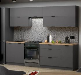 Konyhabútor Loft II 260 grafit konyhai felsővel