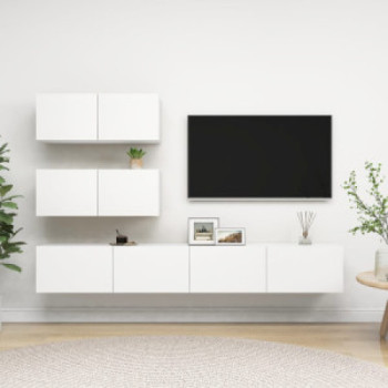 Bútor Győr Sopron bútor webáruház 4 részes fehér forgácslap tv-szekrényszett