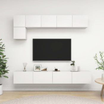 Bútor Győr Sopron bútor webáruház 5 részes fehér forgácslap tv-szekrényszett