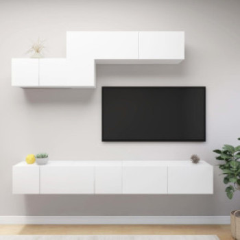 Bútor Győr Sopron bútor webáruház 6 részes fehér forgácslap tv-szekrényszett