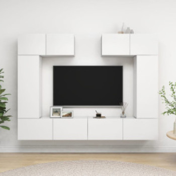 Bútor Győr Sopron bútor webáruház 6 részes fehér forgácslap tv-szekrényszett