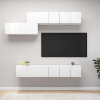 Bútor Győr Sopron bútor webáruház 7 részes fehér forgácslap tv-szekrényszett