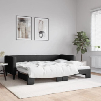 Bútor Győr Sopron bútor webáruház Fekete kihúzható szövet heverő 80 x 200 cm