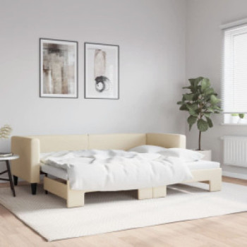 Bútor Győr Sopron bútor webáruház Krémszínű kihúzható szövet heverő 80 x 200 cm