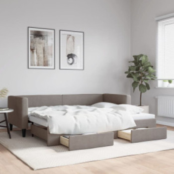 Bútor Győr Sopron bútor webáruház Tópszínű kihúzható bársonyheverő fiókokkal 80 x 200 cm