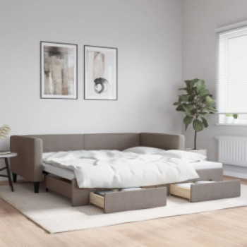 Bútor Győr Sopron bútor webáruház Tópszínű kihúzható szövet heverő fiókkal 100 x 200 cm