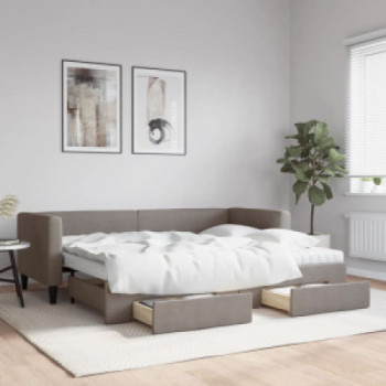 Bútor Győr Sopron bútor webáruház Tópszínű kihúzható bársonyheverő fiókokkal 80 x 200 cm