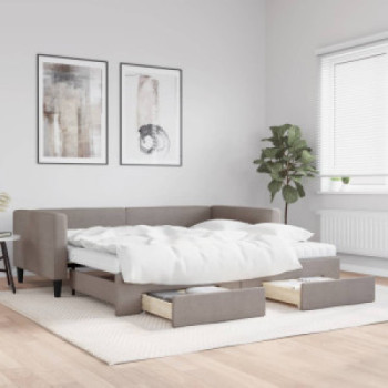 Bútor Győr Sopron bútor webáruház Tópszínű kihúzható szövet heverő fiókkal 100 x 200 cm
