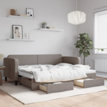 Bútor Győr Sopron bútor webáruház Tópszínű kihúzható bársonyheverő fiókokkal 80 x 200 cm