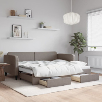 Bútor Győr Sopron bútor webáruház Tópszínű kihúzható szövet heverő fiókokkal 90 x 200 cm
