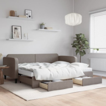 Bútor Győr Sopron bútor webáruház Tópszínű kihúzható szövet heverő fiókokkal 90 x 200 cm