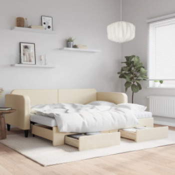 Bútor Győr Sopron bútor webáruház Krémszínű kihúzható szövetheverő fiókokkal 90 x 200 cm