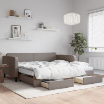Bútor Győr Sopron bútor webáruház Tópszínű kihúzható szövet heverő fiókkal 100 x 200 cm