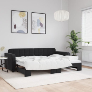 Bútor Győr Sopron bútor webáruház Fekete kihúzható bársony heverő 80 x 200 cm