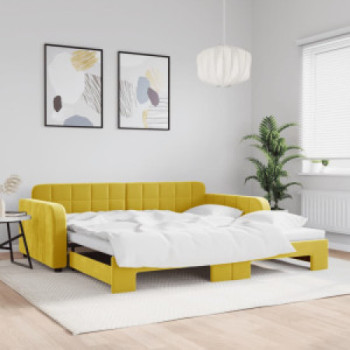 Bútor Győr Sopron bútor webáruház Sárga kihúzható bársonyheverő 100 x 200 cm
