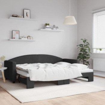 Bútor Győr Sopron bútor webáruház Fekete kihúzható szövet heverő 80 x 200 cm