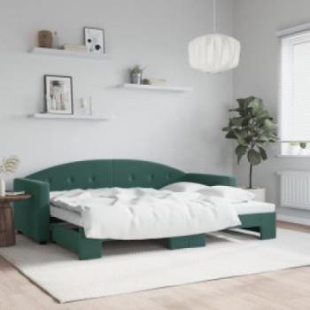 Bútor Győr Sopron bútor webáruház Sötétzöld kihúzható bársony heverő 80 x 200 cm