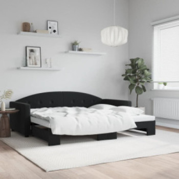 Bútor Győr Sopron bútor webáruház Fekete kihúzható bársonyheverő 90 x 190 cm