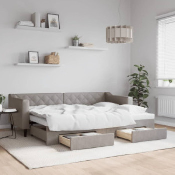 Bútor Győr Sopron bútor webáruház Tópszínű kihúzható bársonyheverő fiókokkal 80 x 200 cm