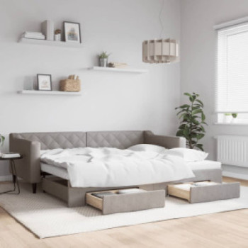 Bútor Győr Sopron bútor webáruház Tópszínű kihúzható szövet heverő fiókokkal 90 x 200 cm