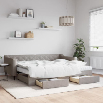 Bútor Győr Sopron bútor webáruház Tópszínű kihúzható szövet heverő fiókokkal 90 x 200 cm