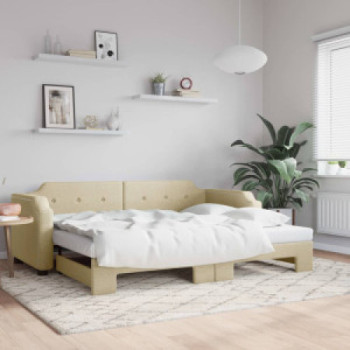 Bútor Győr Sopron bútor webáruház Krémszínű kihúzható szövet heverő 80 x 200 cm