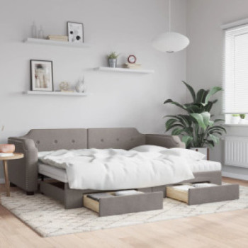 Bútor Győr Sopron bútor webáruház Tópszínű kihúzható szövet heverő fiókokkal 90 x 200 cm