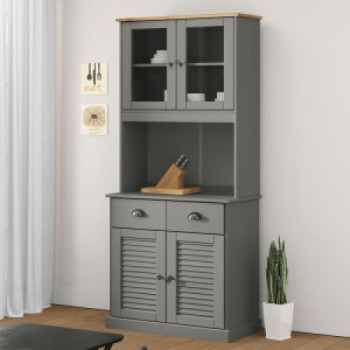 Bútor Győr Sopron bútor webáruház Vigo szürke tömör fenyőfa magasszekrény 78x40x175 cm