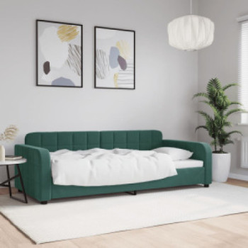 Bútor Győr Sopron bútor webáruház Sötétzöld bársony kanapéágy 90x200 cm