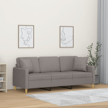 Bútor Győr Sopron bútor webáruház 3 személyes tópszínű szövetkanapé díszpárnákkal 180 cm