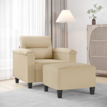Bútor Győr Sopron bútor webáruház Krémszínű mikroszálas szövet kanapéfotel lábtartóval 60 cm