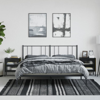 Bútor Győr Sopron bútor webáruház 2 db fekete üveg és acél éjjeliszekrény 50 x 35 x 60 cm