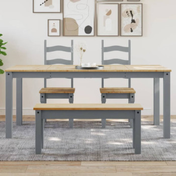 Bútor Győr Sopron bútor webáruház Panama szürke tömör fenyőfa ebédlőasztal 180 x 90 x 75 cm