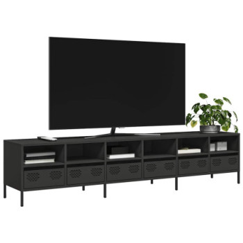 Bútor Győr Sopron bútor webáruház Fekete hidegen hengerelt acél tv-szekrény 202 x 39 x 43