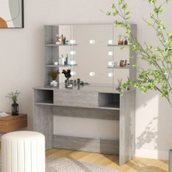 Bútor Győr Sopron bútor webáruház Betonszürke led-es mdf sminkasztal 100 x 40 x 135 cm
