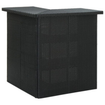 Bútor Győr Sopron bútor webáruház Fekete polyrattan sarok bárasztal 100 x 50 x 105 cm