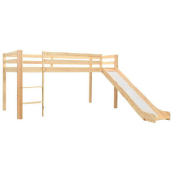 Bútor Győr Sopron bútor webáruház Fenyőfa gyermek galériaágy-keret csúszdával/létrával 97x208 cm