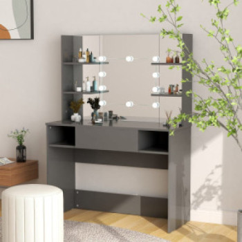 Bútor Győr Sopron bútor webáruház Szürke led-es mdf sminkasztal 100 x 40 x 135 cm