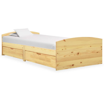 Bútor Győr Sopron bútor webáruház 2 fiókos tömör fenyőfa ágykeret 90 x 200 cm