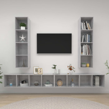 Bútor Győr Sopron bútor webáruház 4 db betonszürke forgácslap falra szerelhető tv-szekrény