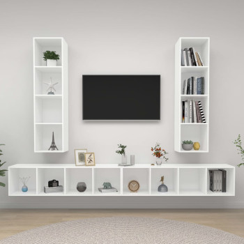 Bútor Győr Sopron bútor webáruház 4 db fehér forgácslap falra szerelhető tv-szekrény