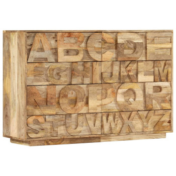 Bútor Győr Sopron bútor webáruház Tömör mangófa abc-s szekrény 6 fiókkal 120 x 35 x 79 cm