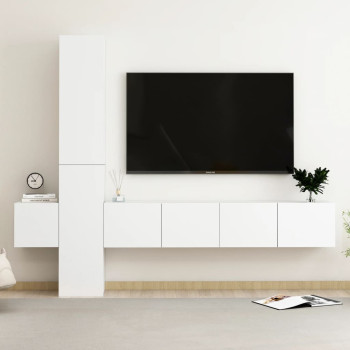 Bútor Győr Sopron bútor webáruház 5 részes fehér forgácslap tv-szekrényszett